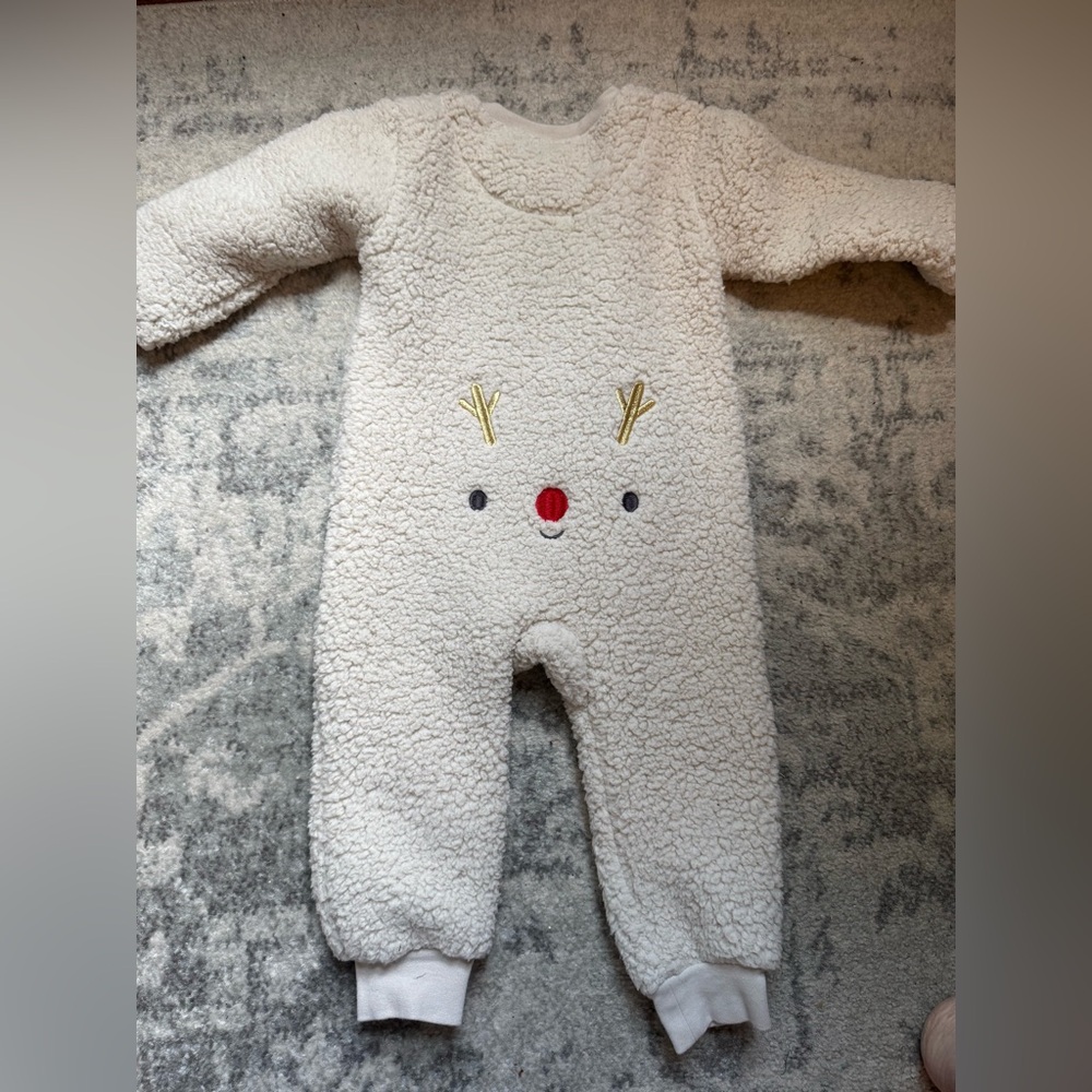 Petit Lem Rudolph reindeer bunting one-piece winter suit
